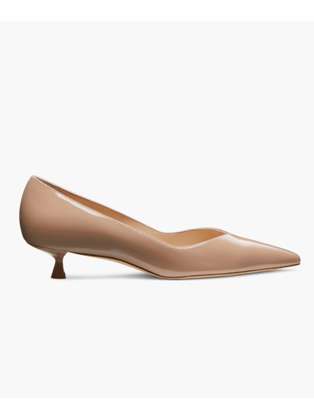 New Stuart Weitzman Eva Kitten Heel Pointed Toe Pump Fawn Sz 8